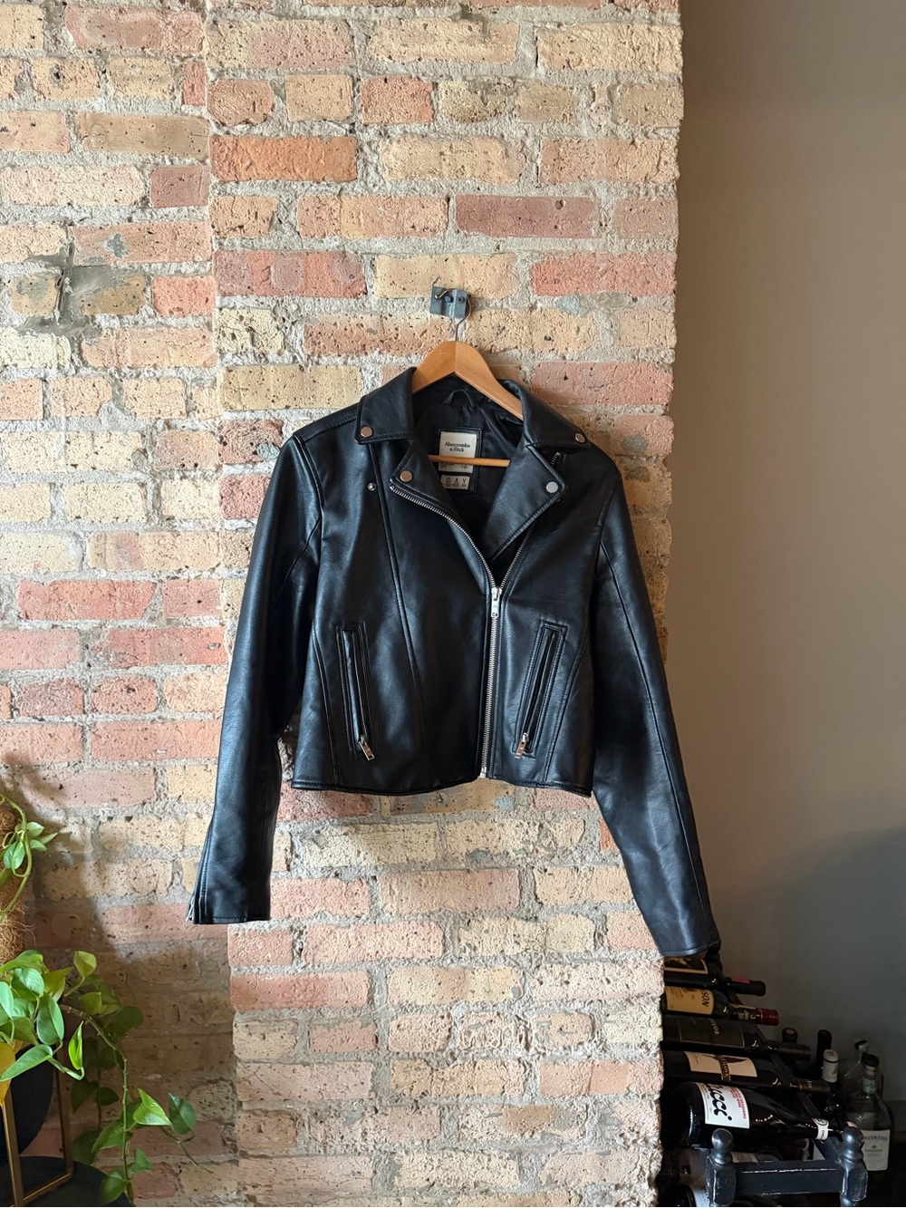 Abercrombie Vegan Leather Jacket Large